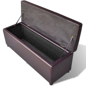 vidaXL Long Wooden Storage Bench Brown