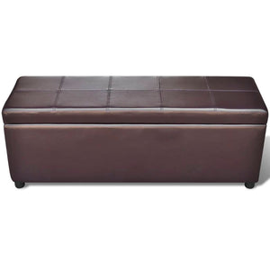 vidaXL Long Wooden Storage Bench Brown