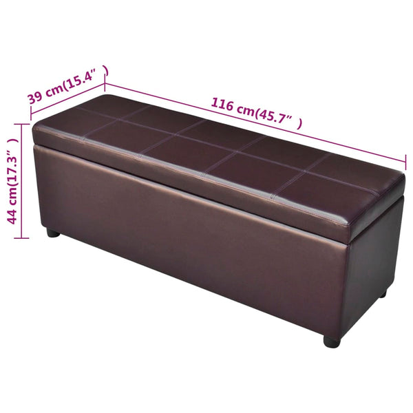 vidaXL Long Wooden Storage Bench Brown