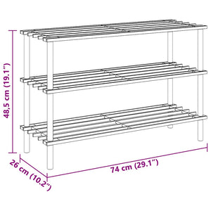 vidaXL 3-Tier Shoe Racks 2 pcs Solid Fir Wood