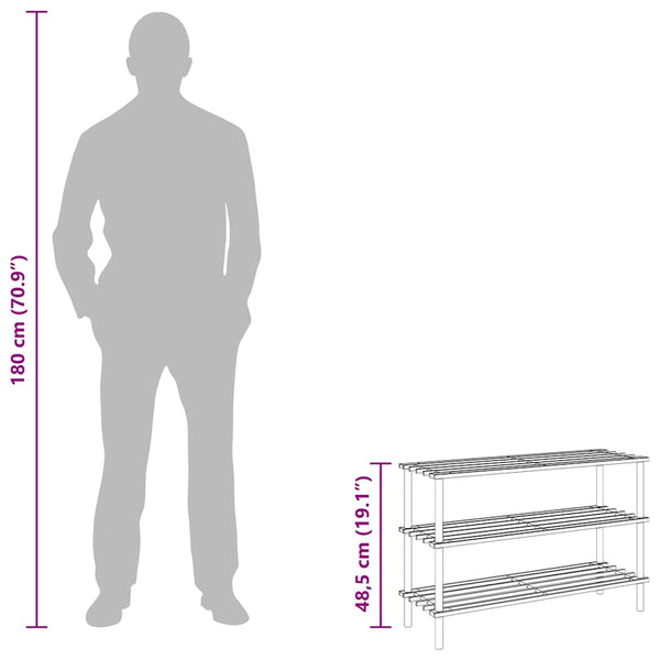 vidaXL 3-Tier Shoe Racks 2 pcs Solid Fir Wood