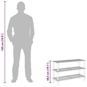 vidaXL 3-Tier Shoe Racks 2 pcs Solid Fir Wood