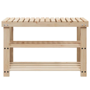 vidaXL 2-in-1 Shoe Rack with Bench Solid Fir Wood