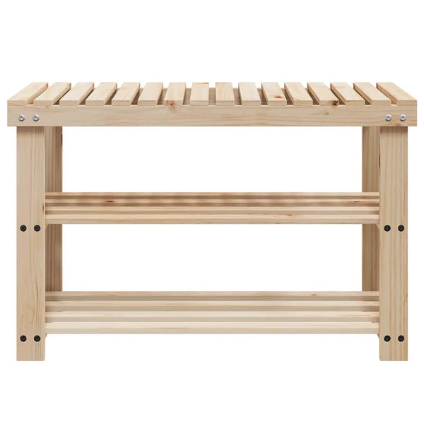 vidaXL 2-in-1 Shoe Rack with Bench Solid Fir Wood