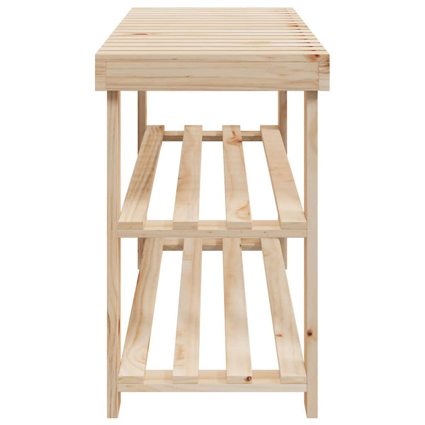 vidaXL 2-in-1 Shoe Rack with Bench Solid Fir Wood