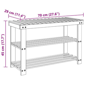 vidaXL 2-in-1 Shoe Rack with Bench Solid Fir Wood