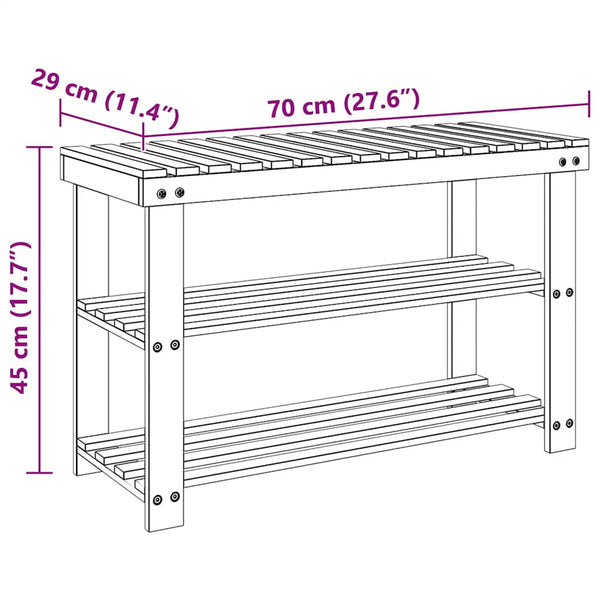 vidaXL 2-in-1 Shoe Rack with Bench Solid Fir Wood