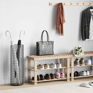 vidaXL 2-in-1 Shoe Rack with Bench Solid Fir Wood