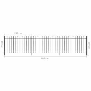 vidaXL Fence 600 x 150 cm Powder-Coated Steel