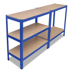 vidaXL 5-Tier Storage Rack Blue Steel & Engineered Wood