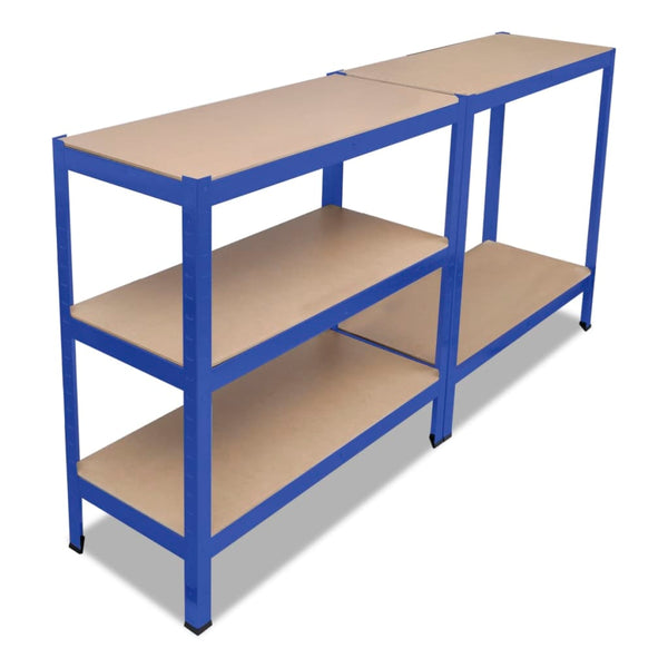 vidaXL 5-Tier Storage Rack Blue Steel & Engineered Wood