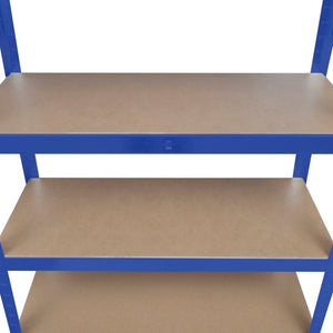 vidaXL 5-Tier Storage Rack Blue Steel & Engineered Wood