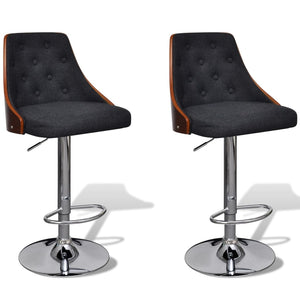 vidaXL Bar Stools 2 pcs Bentwood and Fabric