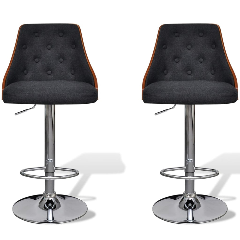 vidaXL Bar Stools 2 pcs Bentwood and Fabric