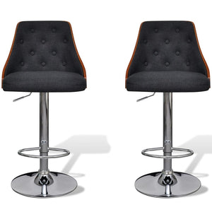 vidaXL Bar Stools 2 pcs Bentwood and Fabric