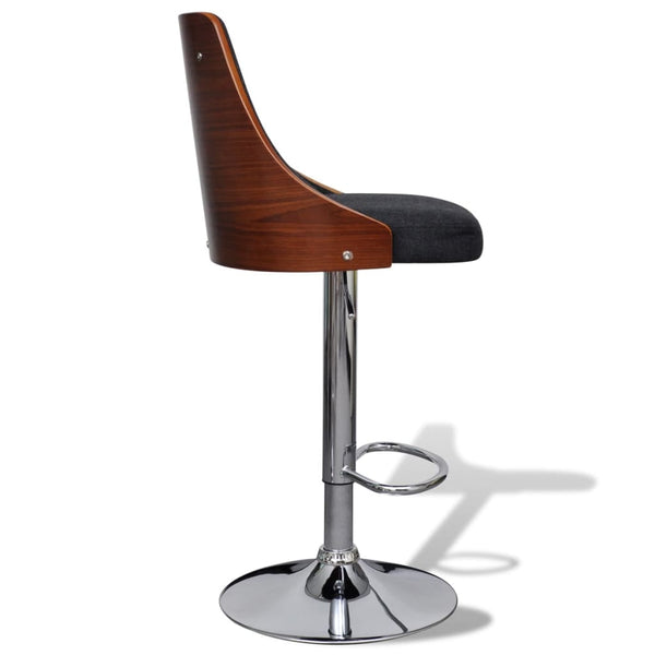 vidaXL Bar Stools 2 pcs Bentwood and Fabric