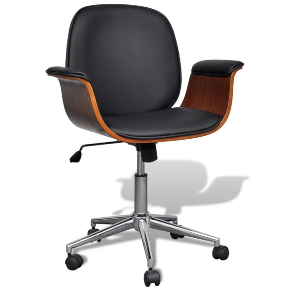 vidaXL Swivel Armchair Bentwood and Faux Leather