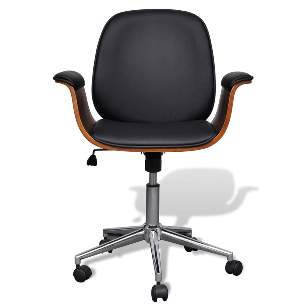 vidaXL Swivel Armchair Bentwood and Faux Leather