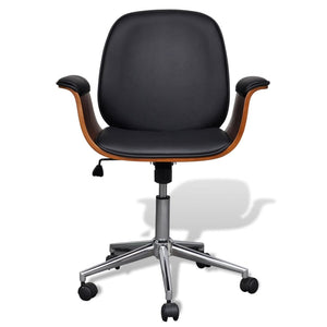 vidaXL Swivel Armchair Bentwood and Faux Leather