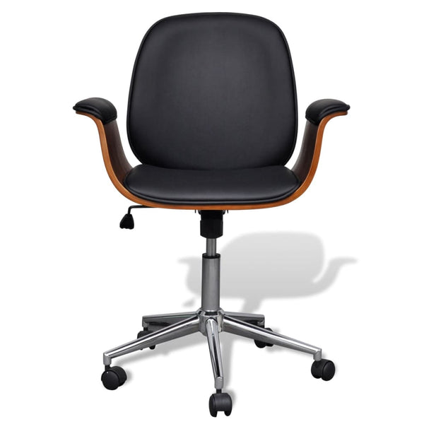 vidaXL Swivel Armchair Bentwood and Faux Leather