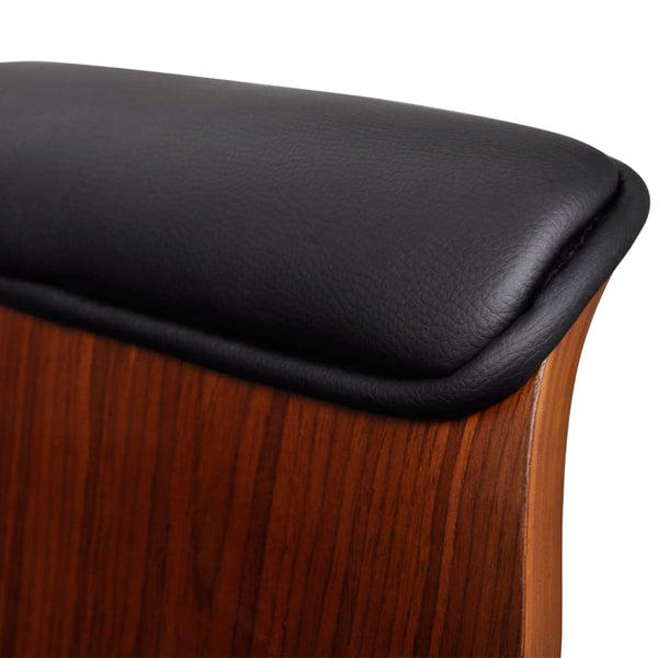 vidaXL Swivel Armchair Bentwood and Faux Leather