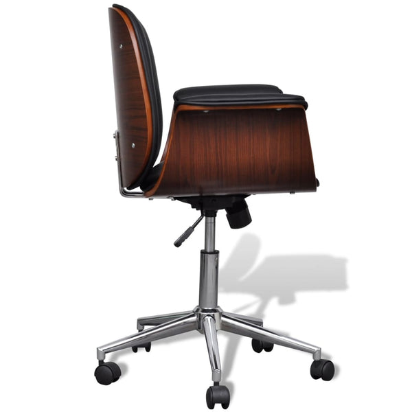 vidaXL Swivel Armchair Bentwood and Faux Leather