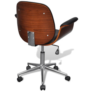 vidaXL Swivel Armchair Bentwood and Faux Leather