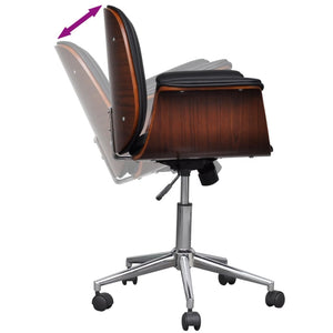 vidaXL Swivel Armchair Bentwood and Faux Leather