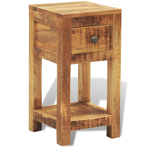 vidaXL Nightstand with 1 Drawer Solid Mango Wood