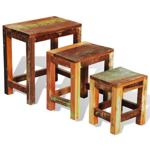 vidaXL 3-Piece Stackable Coffee Table Set Vintage Reclaimed Wood