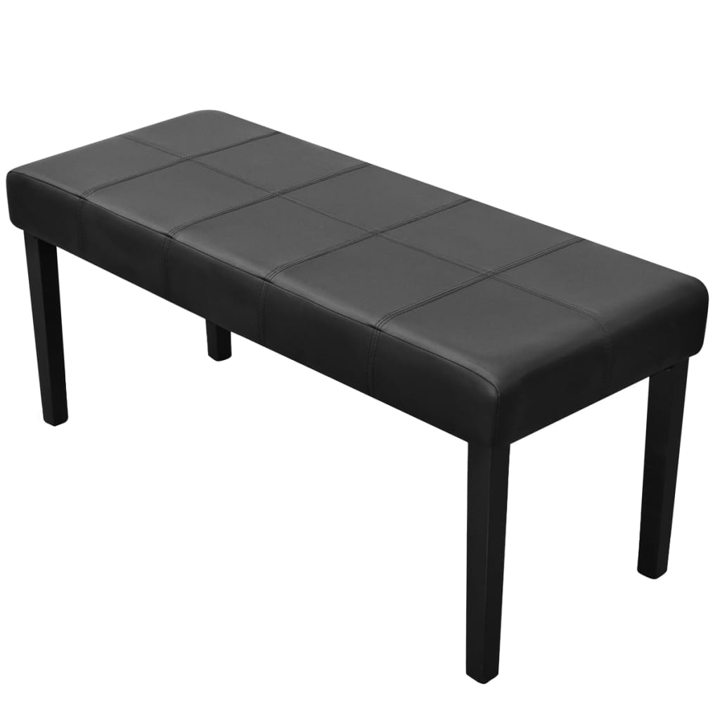 vidaXL Bench Black High-Quality Faux Leather