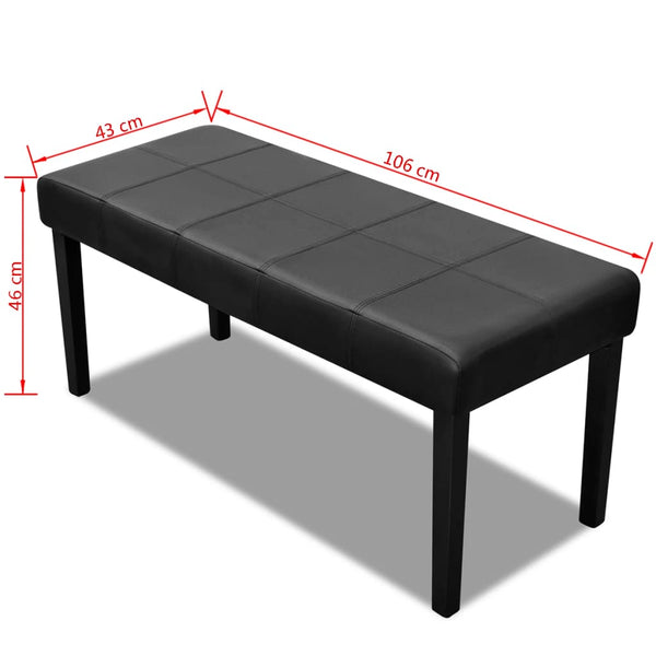 vidaXL Bench Black High-Quality Faux Leather