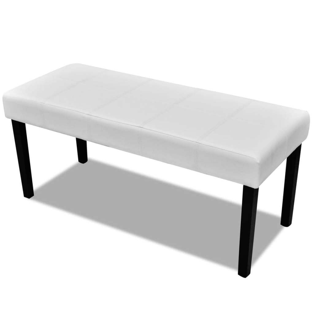 Bench in high-quality white faux leather