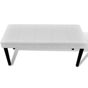 Bench in high-quality white faux leather