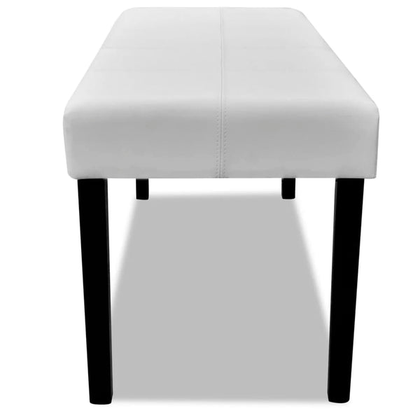 Bench in high-quality white faux leather