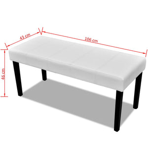 Bench in high-quality white faux leather