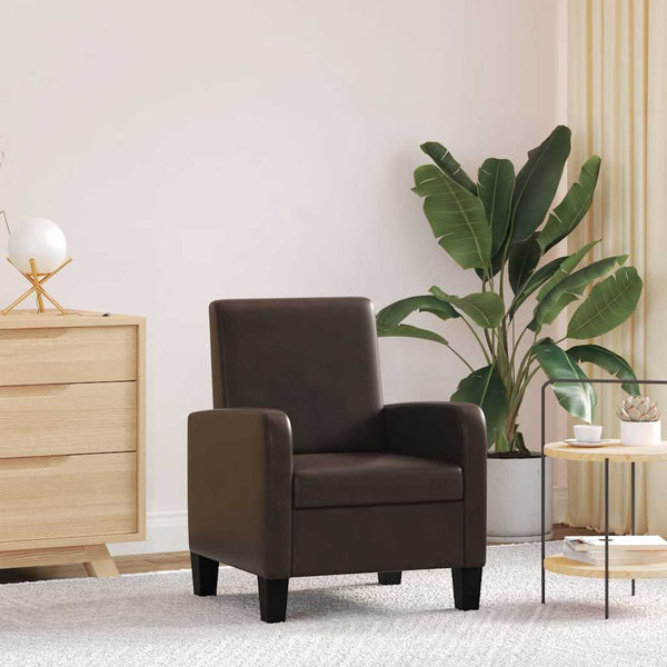 vidaXL Armchair Brown Faux Leather