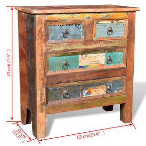 vidaXL 4-Drawer Reclaimed Wood Chest of Drawers