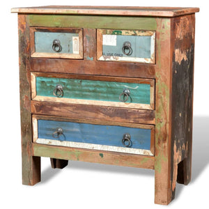 vidaXL 4-Drawer Reclaimed Wood Chest of Drawers