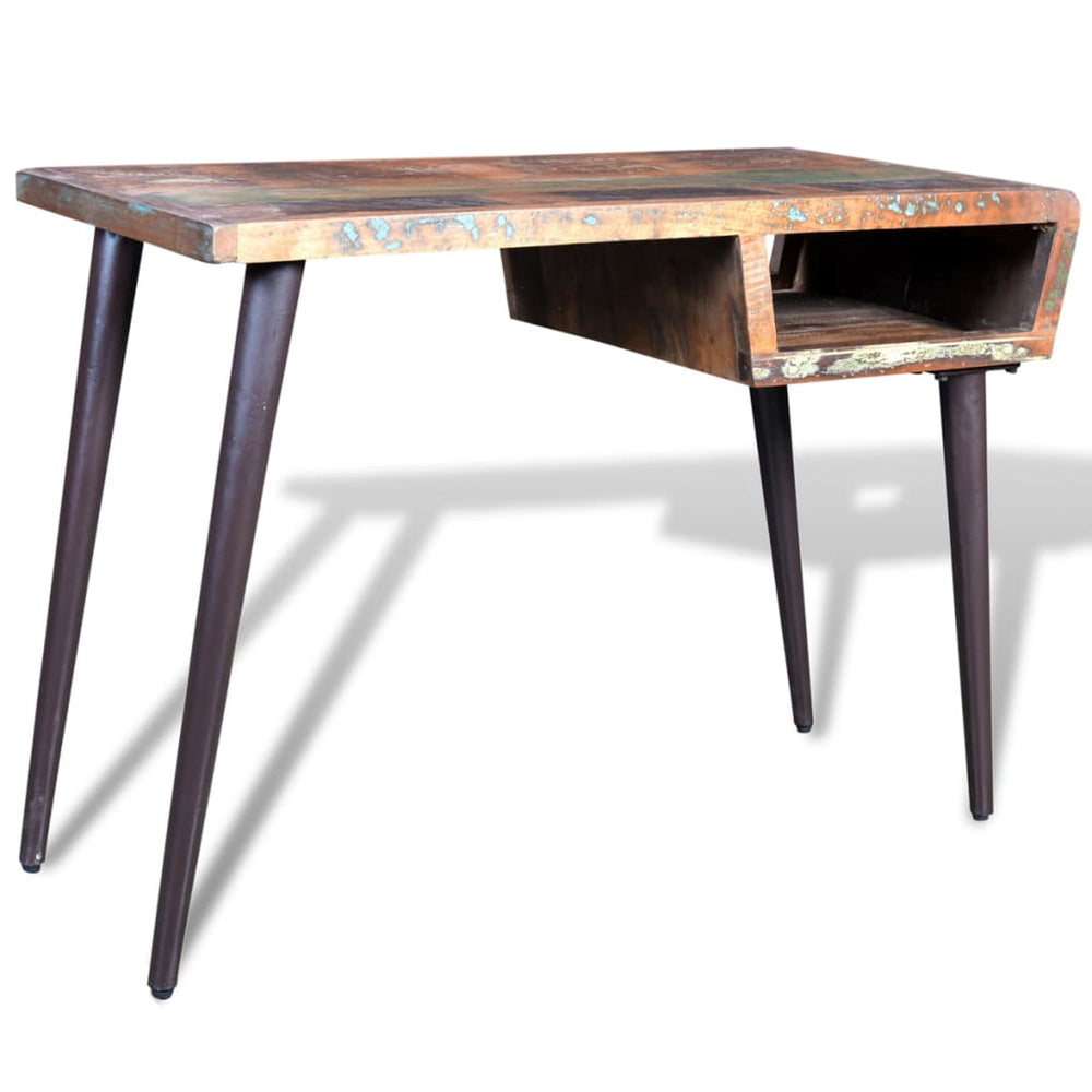 vidaXL Reclaimed Wood Desk with Iron Legs