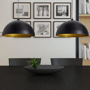 vidaXL Ceiling Lamp 2 pcs. Height-Adjustable Hemispherical Black