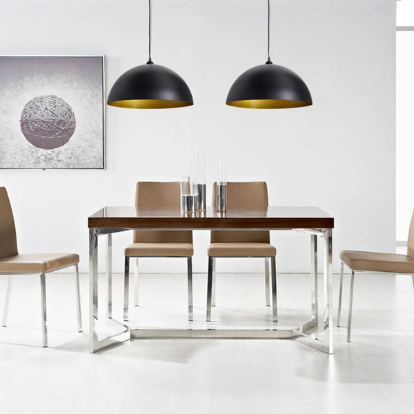 vidaXL Ceiling Lamp 2 pcs. Height-Adjustable Hemispherical Black