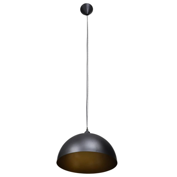 vidaXL Ceiling Lamp 2 pcs. Height-Adjustable Hemispherical Black