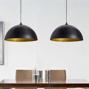 vidaXL Ceiling Lamp 2 pcs. Height-Adjustable Hemispherical Black