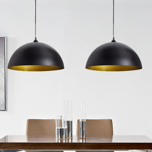 vidaXL Ceiling Lamp 2 pcs. Height-Adjustable Hemispherical Black
