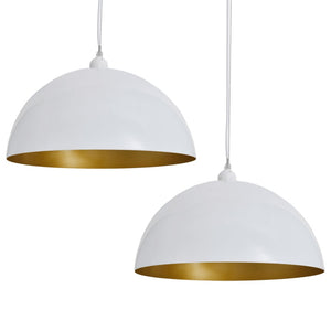vidaXL Ceiling Lamp 2 pcs. Height-Adjustable Hemispherical White