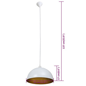 vidaXL Ceiling Lamp 2 pcs. Height-Adjustable Hemispherical White