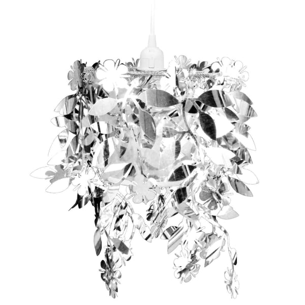 Leaves Sequins Pendant Crown Lamp Silver