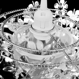 Leaves Sequins Pendant Crown Lamp Silver