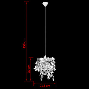 Leaves Sequins Pendant Crown Lamp Silver